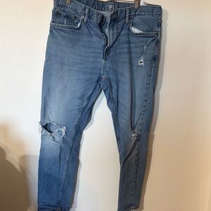 Old Navy Men's Light Blue Skinny Distressed Jeans